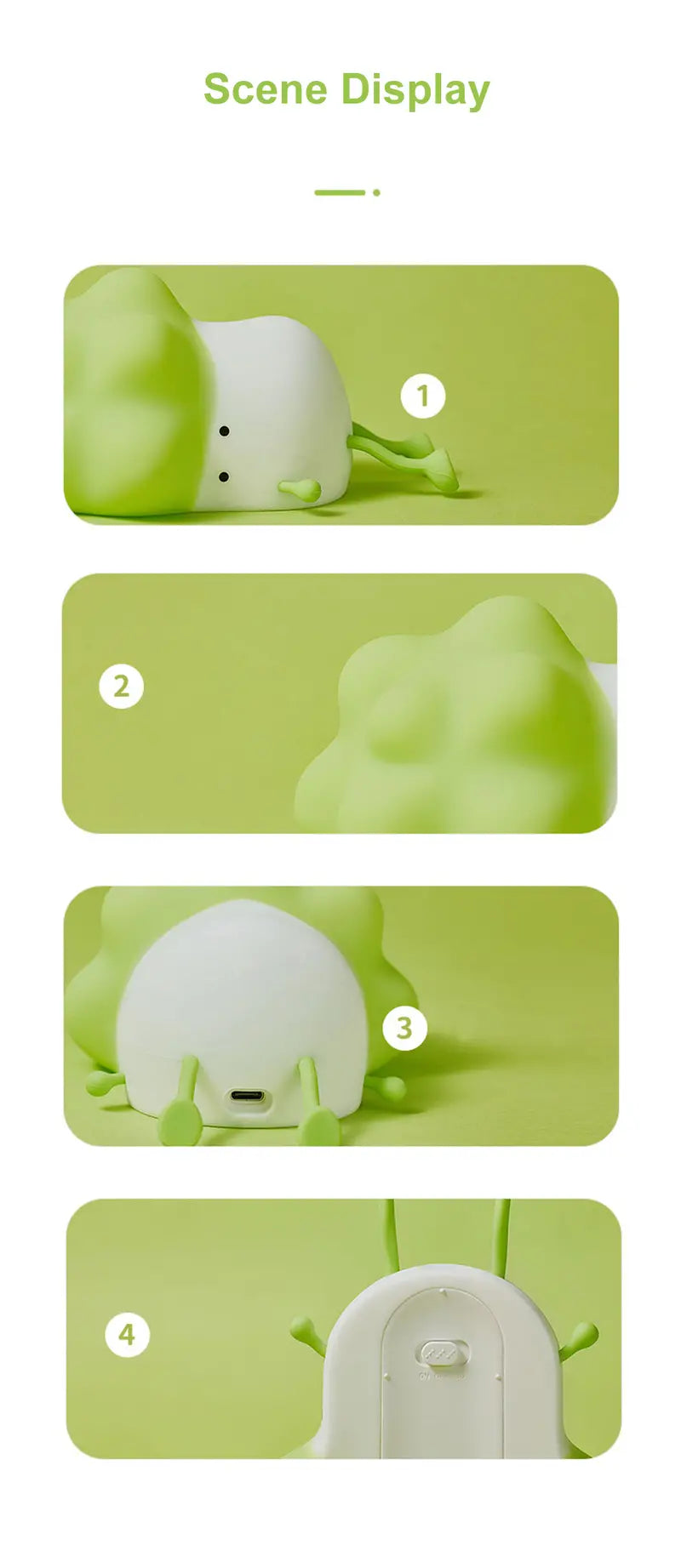 USB Rechargeable Cabbage Night Light for Kids' Room