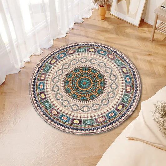 3D Illusion Black and White Round Floor Carpet Mat